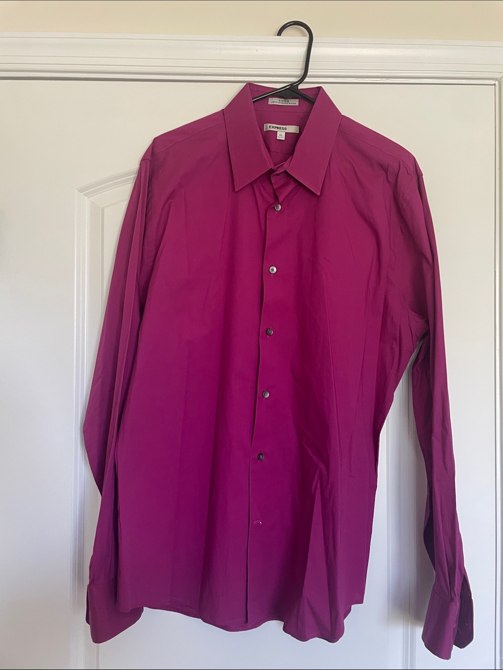 Express Men’s Long Sleeve Dress Shirt - Magenta